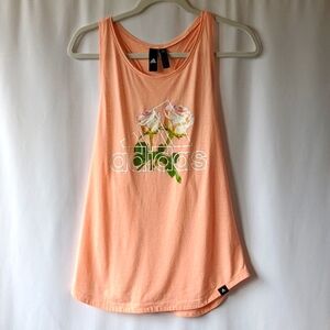 Adidas Orange Tank Top with Graphic Design